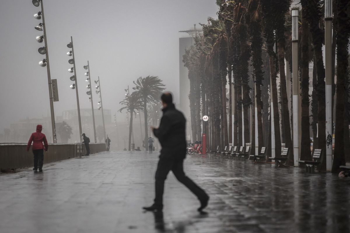 Archivo - Un hombre camina por el paseo marítimo de Barcelona, en una imagen de archivo