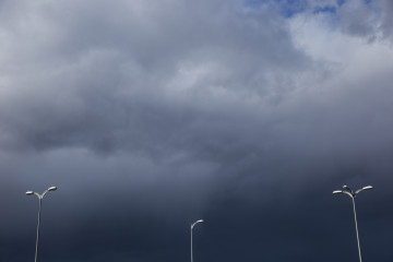 Streetlights cloudy day